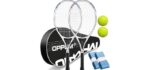 OPPUM Pro Women's Tennis Racket | 260g Lightweight Aluminum Alloy Frame with Shock Absorption | 110 sq in Sweet Spot & Ergonomic Grip | Includes Carry Case, Tennis Ball & Overgrips (Purple/Blue)