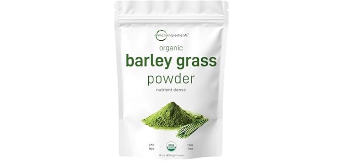 Organic Barley Grass Powder, 16 Ounces | US Grown | Rich in Vitamins, Minerals, Fibers, & Antioxidants | Superfood Greens Mix for Immune Health and Digestion Support | Non-GMO