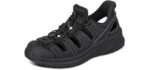 Orthofeet Men's Orthopedic Saturn Hands-Free Slip-On Sandals - Black, Size 10.5