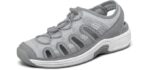Orthofeet Women's Orthopedic Grey Knit Laguna Sandals, Size 5