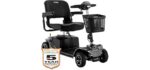 Pride Revo 2.0 4-Wheel Mobility Scooter, 400 Lbs. Weight Capacity, Comfort-Trac Suspension, with 5-Year Extended Warr (Grey)