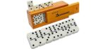 Queensell Dominos Set for Adults – Dominoes - Classic Board Games, Double 6 Dominoes Family Games for Kids and Adults - Double Six Standard Dominos Set 28 Tiles with Wood Case, Juegos de Mesa