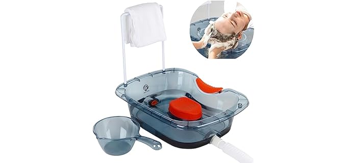 Retrona Hair Washing Basin for Bedridden - Portable Shampoo Bowl and Basin at Home for the Elderly - Hair Washing Tray for Seniors and Disabled Patients in Bed- HSA/FSA Eligible