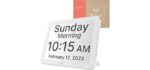 Robin Clock with Day and Date for Elderly, Clocks for Seniors, Dementia Clock, Digital Calendar Clock Elderly Bedside Clocks Seniors Alzheimers Products Dementia Clocks Seniors Extra Large, White 15