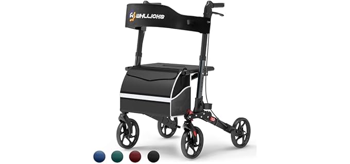 Rollator Walkers for Seniors with Seat, No Assembly Foldable 8