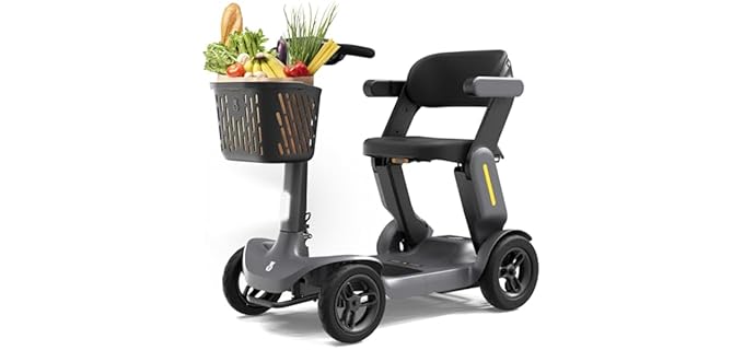 S3 Powered Mobility Scooter - 25 Miles Range, 6mph, 265lbs Loading, Lightweight Mobility Scooter for Seniors, Adults, Folding Motor Scooter with 4 Wheels for Outdoor Travel