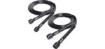 STARFIT Lightweight Jump Rope 2pcs for Fitness and Exercise,Adjustable Jump Ropes with Plastic Handles, Cardio and Endurance Training,Jumping Rope for Workout (Black+Black)