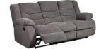 Signature Design by Ashley Tulen Modern Manual Pull Tab Reclining Sofa, Dark Gray