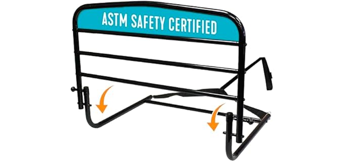 Stander 30 inch Safety Bed Rail, Folding Guardrail for Adults, Seniors, and Elderly, Bedside Stand Assist Bar, Fits King, Queen, Full, and Twin Beds, ASTM Safety Approved Bedrail