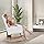 VECELO Rocking Chair Nursery with Thick Headrest, Modern Teddy Upholstered Reading Glider Rocker Accent Armchair with High Backrest, Padded Seat, Side Pocket, for LivingRoom, Bedroom, Baby Room, White