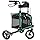 WALK MATE 3 Wheel Rollator Walker with Seat for Slim Seniors, Padded Backrest Lightweight Foldable Walker Ideal for Elderly, 8 Inch Tri-Wheel Modern Mobility Walking Aid Aluminum, Green