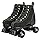 XUDREZ Cowhide Roller Skates for Women and Men High-Top Shoes Double-Row Design,Adjustable Classic Premium Roller Skates (Black,8)