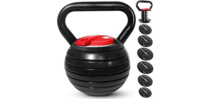 Yes4All Adjustable Kettlebell, Kettle Grip, Kettlebell Handle, Convert to Kettlebells Weight Set