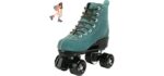 jessie High-Top Roller Skates for Men Women Outdoor and Indoor Roller Skates for Beginner Classic Four-Wheel Roller Skate with Shoes Bag