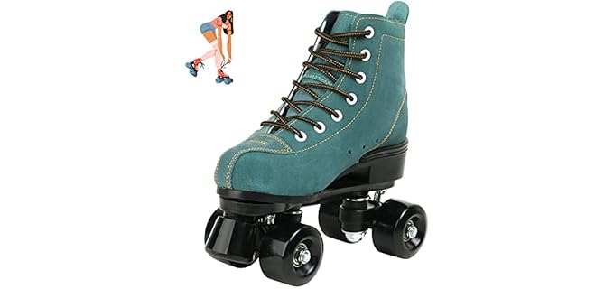 jessie High-Top Roller Skates for Men Women Outdoor and Indoor Roller Skates for Beginner Classic Four-Wheel Roller Skate with Shoes Bag