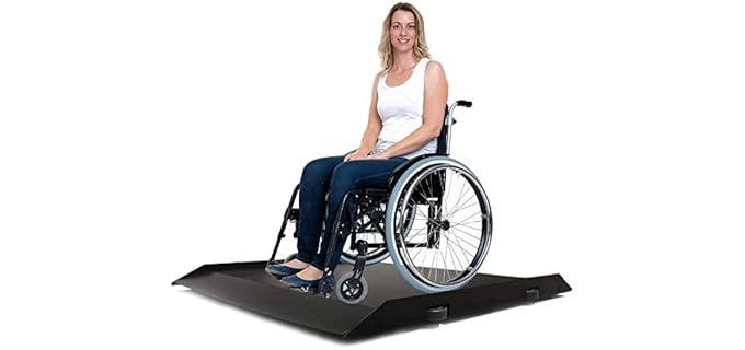 ANGEL USA Heavy Duty Digital Portable Floor Wheelchair Scale, All Metal Platform with Dual Ramp and Wheel, 2026 New Version with Protection Edge