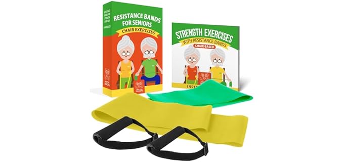 Healthy Seniors Chair Exercise Program: Resistance Bands & Handles | Seated Workout Chart & Video: Rehab, Yoga, Stretch, Strength for Seniors