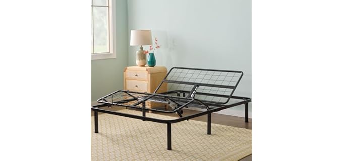 Linenspa L100 Adjustable Bed Base, Head and Foot Incline, Queen Size | Motorized head and foot incline, Raise for reading or watching TV, Elevate legs for comfort, Personalized comfort positions