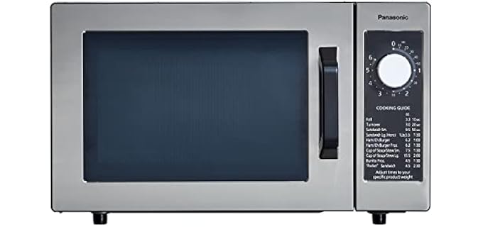 Panasonic NE-1025F Compact Light-Duty Commercial Microwave Countertop Oven with 6-Minute Electronic Dial Control Timer, Bottom Energy Feed, 1000W, 0.8 Cu. Ft. Capacity Silver