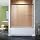 SUNNY SHOWER 60 x 62 Inch Semi Frameless Sliding Bathtub Shower Clear Tempered Glass Door with Aluminum Long Towel Bar Rail, Black Hardware