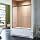 SUNNY SHOWER 60 x 62 Inch Semi Frameless Sliding Bathtub Shower Clear Tempered Glass Door with Aluminum Long Towel Bar Rail, Black Hardware