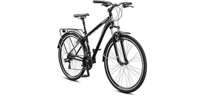 Schwinn Discover 2 Hybrid Bike, 700c Mens and Womens Bike, 21-Speed Hybrid Bicycle, Alloy Frame, Suspension Fork, Front and Rear Linear Pull Brakes, Adult Bicycle
