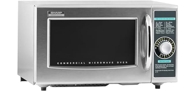 Sharp R-21LCFS Medium Duty Commercial Microwave (Dial Timer, 1000-Watts, 120-Volts) (Update of R-21LCF),Silver