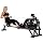 Sunny Health & Fitness Obsidian Surge Water Rower for Home Cardio | 16-Blade Water System, Dynamic Resistance, 17