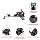 Sunny Health & Fitness Obsidian Surge Water Rower for Home Cardio | 16-Blade Water System, Dynamic Resistance, 17
