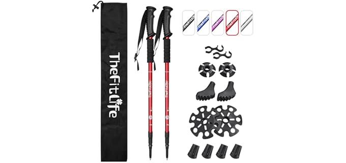 Telescopic Trekking Poles for Hiking, Anti-Shock Nordic Walking Sticks | Hiking Poles Collapsible Lightweight & Durable, Adjustable from 25.6