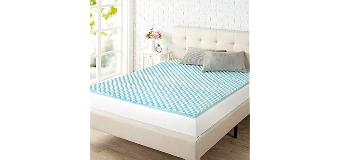 ZINUS 1.5/2/3/4-inch Swirl Gel Cooling Memory Foam Mattress Topper, Cooling Airflow Design, CertiPUR-US Certified (1.5 in, Twin)