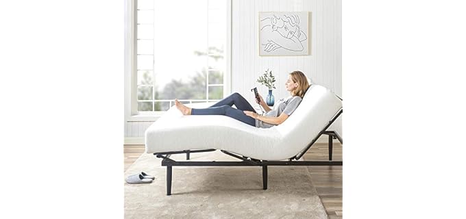 Zinus Smart Adjust(TM) Metal Adjustable Bed Frame, Mattress Foundation with Remote, Head and Foot Incline, Ergonomic Positioning for Better Health and Relaxation, Easy Tool-Free Assembly, Twin XL